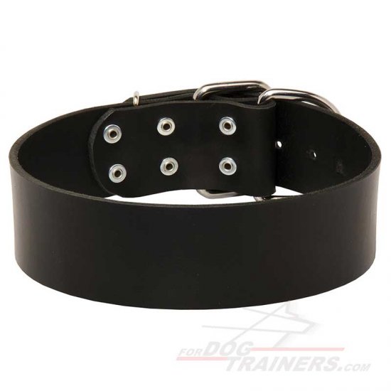 2 inch wide leather sales dog collars