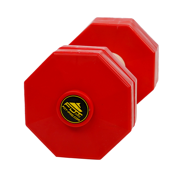 Hard Wood Dog Dumbbell with Removable Red Plates