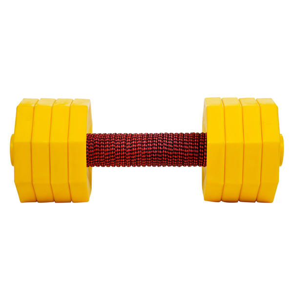 Training Dog Dumbbell with Removable Yellow Plastic Plates